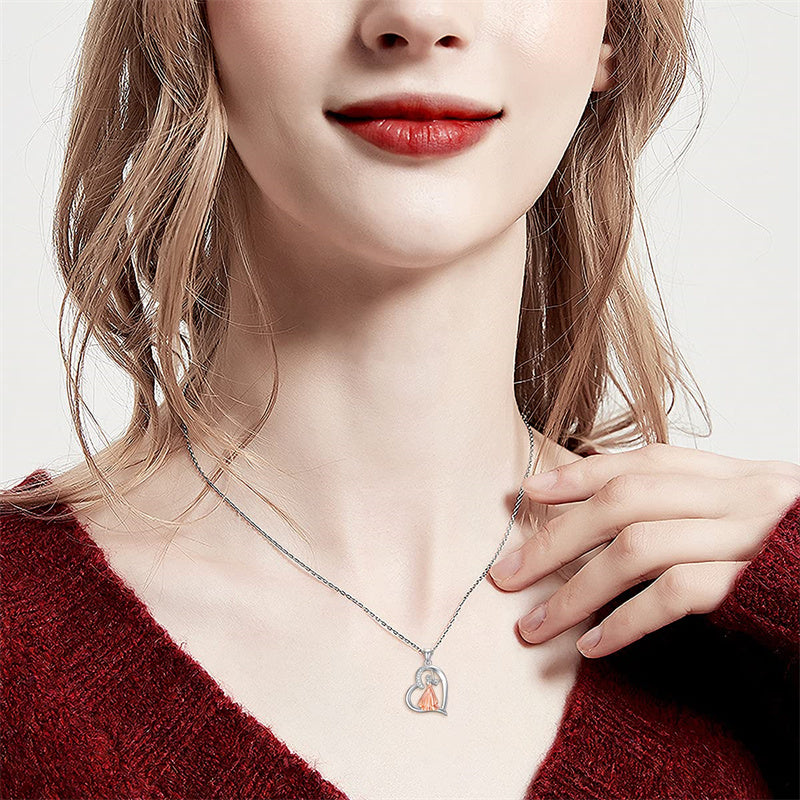 Sterling Silver Violinist Music Pendant Necklace