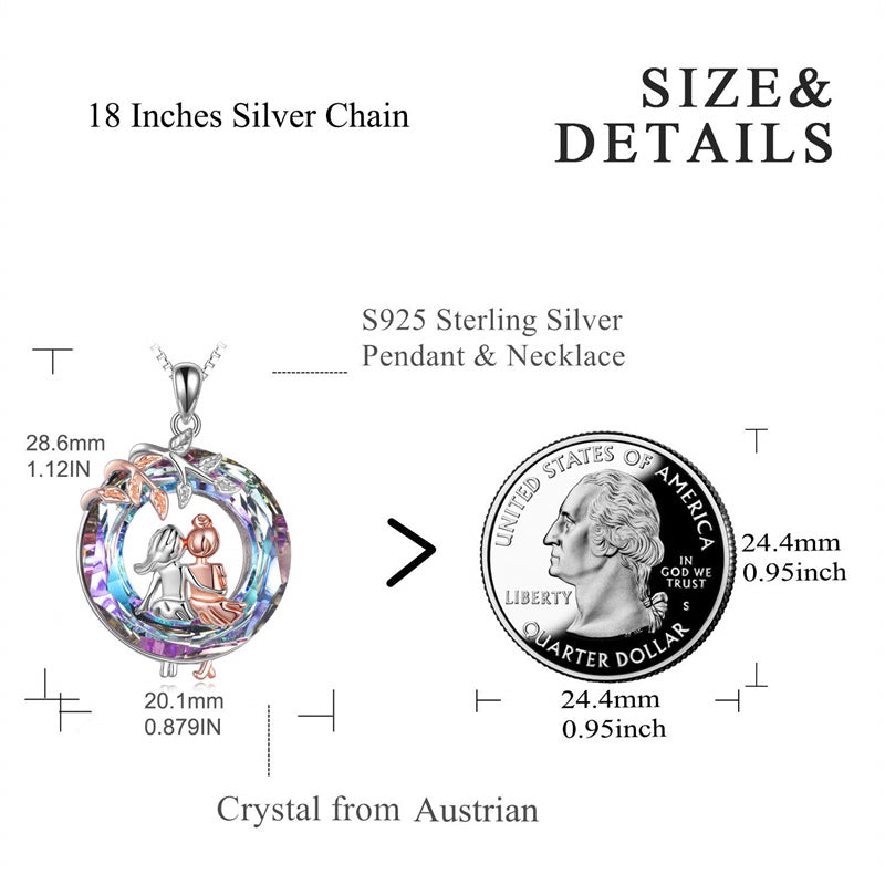 Sterling Silver Crystal Sisters Pendant Necklace