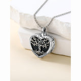 Sterling Silver Tree of Life Urn Necklaces Abalone Opal Shell Cremation Jewelry for Ashes