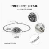 Sterling Silver 12-Month Birth Flower Urn Bracelet for Ashes