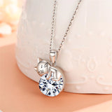 14K Gold Birthstone Cat Pendant Necklace