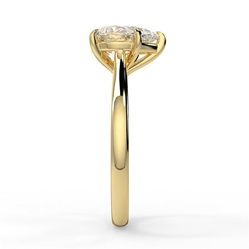 2ct 10K/14K/18K Gold Round Pear Oval Princess Cut Moissanite Engagement Ring