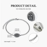 Sterling Silver 12-Month Birth Flower Urn Bracelet for Ashes