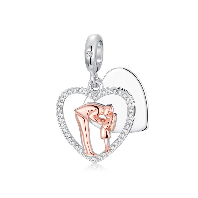 Sterling Silver Personalized Engraved Father-Daughter Charm Beads