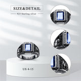 Sterling Silver Personalized Pattern High School College Class Ring Gift for Men