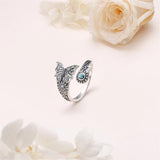 Sterling Silver Oxidized Dragonfly Butterfly Hummingbird Sea Turtle Anchor Cross Tree of Life Sunflower Spoon Ring