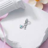 Sterling Silver Moonstone Initial Alphabet Charm Beads