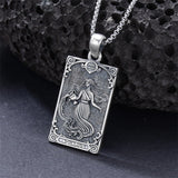 Sterling Silver Tarot Card 12 Zodiac Sign Pendant Necklace