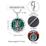 Sterling Silver St Michael St Christopher Pendant Necklace for Men
