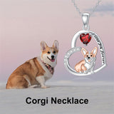 Sterling Silver Birthstone Corgi Pendant Necklace