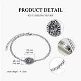 Sterling Silver 12-Month Birth Flower Urn Bracelet for Ashes