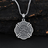 Sterling Silver Firefighter Pendant Necklace