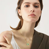 10K Gold Personalized Photo Father Daughter Pendant Necklace