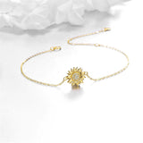 14k Yellow Gold Sunflower Bracelet