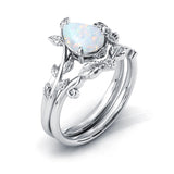 Sterling Silver Natural Moss Agate Blue Sandstone Opal Set Ring