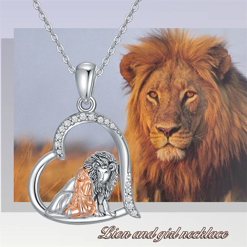 Sterling Silver Horse and Girl Pendant Necklace