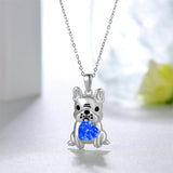 Sterling Silver French Bulldog Pendant Necklace