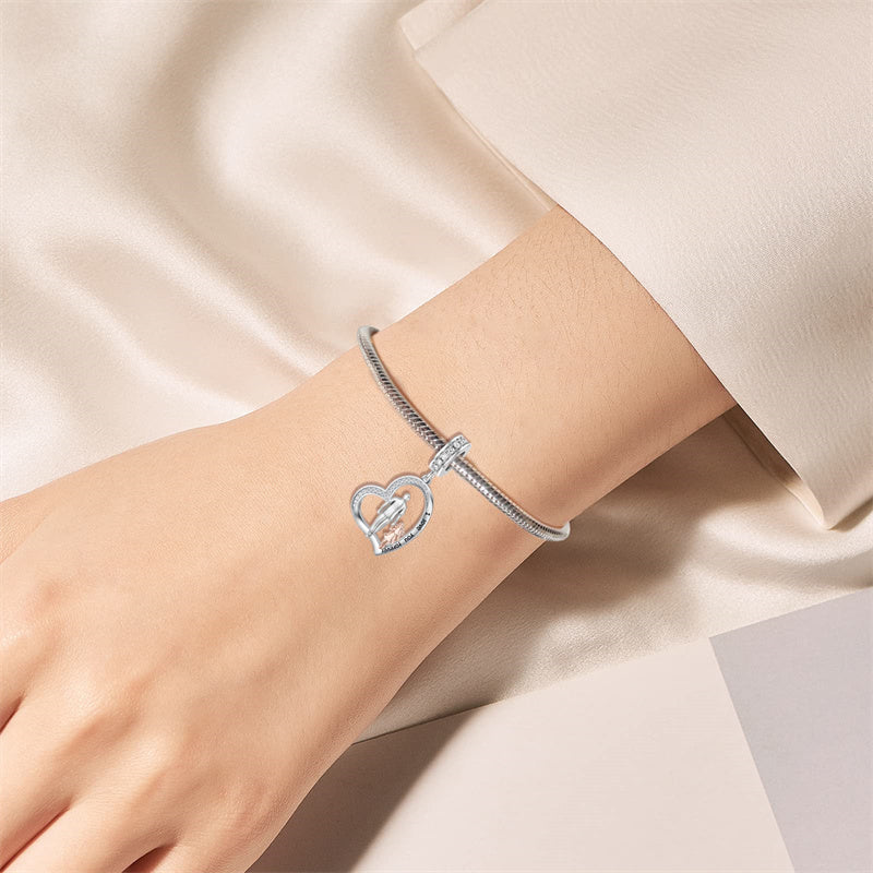 Sterling Silver Father Daughter Mother Daughter Charm Beads