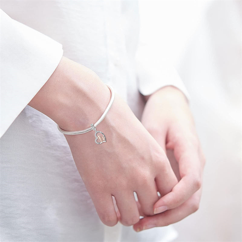 Sterling Silver Father Daughter Mother Daughter Charm Beads