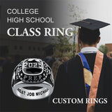 Sterling Silver Personalized  High School Colleg Class Ring