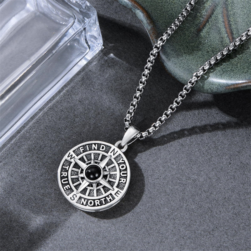 Sterling Silver Compass Pendant Necklace Graduation Jewelry Gift
