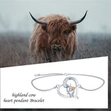 Sterling Silver Highland Cow Bracelet