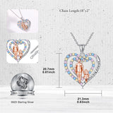 Sterling Silver Father Daughter Heart Pendant Necklace from Dad Gift for Daughter