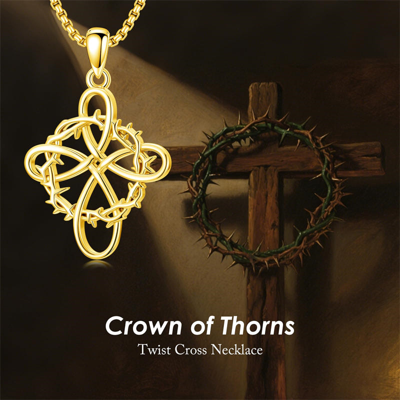 Sterling Silver Nial Cross David Pendant Necklace