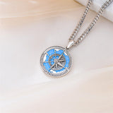 Sterling Silver Compass Pendant Necklace Graduation Jewelry Gift