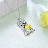 Sterling Silver French Bulldog Pendant Necklace