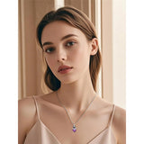 Sterling Silver Heart Birthstone Pug Pendant Necklace