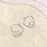 Sterling Silver Fox Frog Leopard Peacock Puppy Animal Hug Hoop Earrings