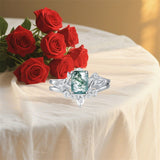 Sterling Silver Personalized Engraved Moss Agate Bridal Wedding Promise Engagement Ring Set for Women