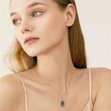 Sterling Silver Personalized Photo 12 Month Birth Flower Pendant Necklace