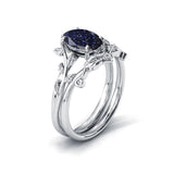 Sterling Silver Natural Moss Agate Blue Sandstone Opal Set Ring