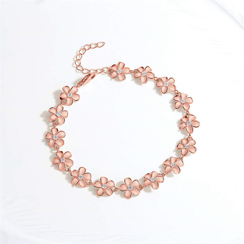 Sterling Silver Daisy Flower Bracelet