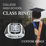Sterling Silver Personalized Engraved Birthstone 2025 High School College Class Ring