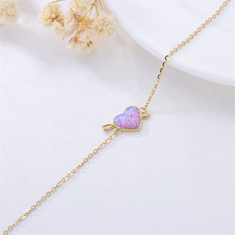 14k Gold Heart Bracelet