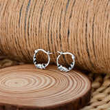 Sterling Silver Raccoon Cat Hoop Earrings