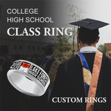 Sterling Silver Personalized High School College Class Ring Graduation Jewelry
