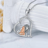 Sterling Silver Horse and Girl Pendant Necklace