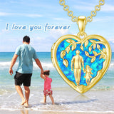 10K Gold Personalized Photo Father Daughter Pendant Necklace