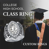 Sterling Silver Personalized  Birthstone Engraved Class Ring
