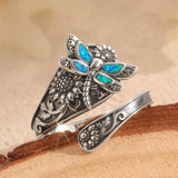 Sterling Silver Oxidized Dragonfly Butterfly Hummingbird Sea Turtle Anchor Cross Tree of Life Sunflower Spoon Ring