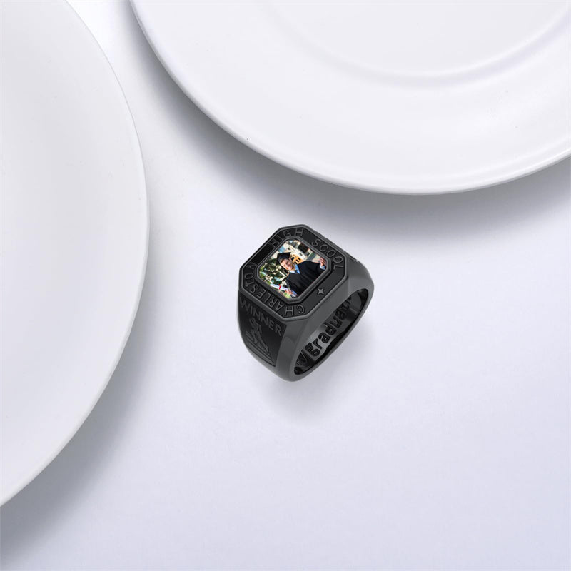 Sterling Silver Fully Personalized High School College Class Ring Graduation Ring