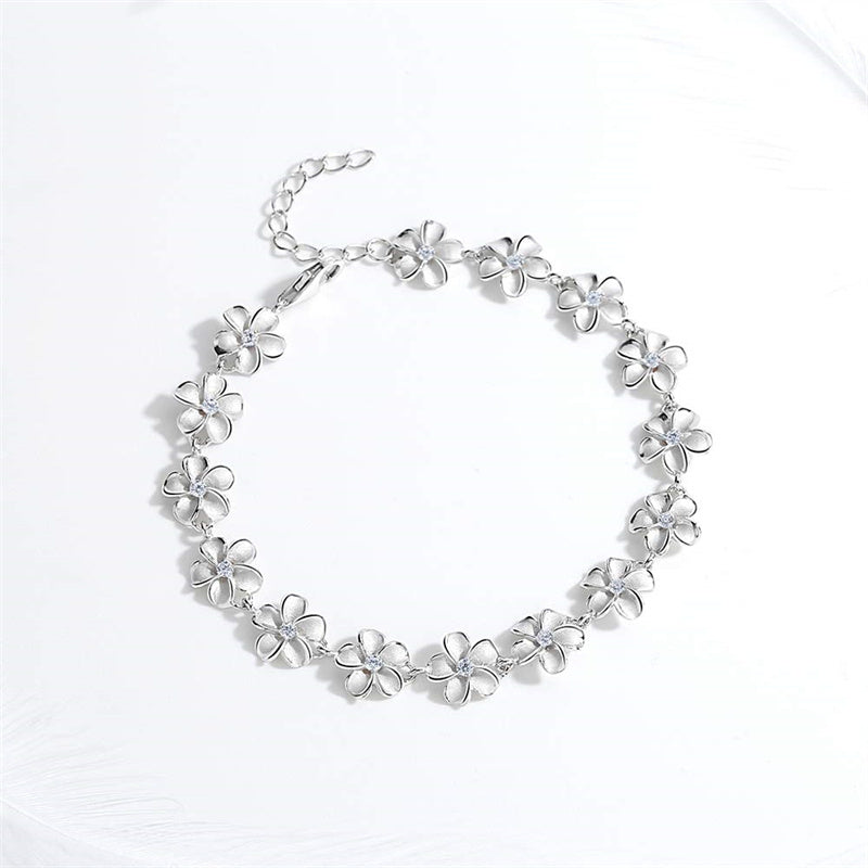 Sterling Silver Daisy Flower Bracelet