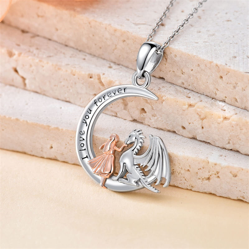 Sterling Silver Horse and Girl Pendant Necklace