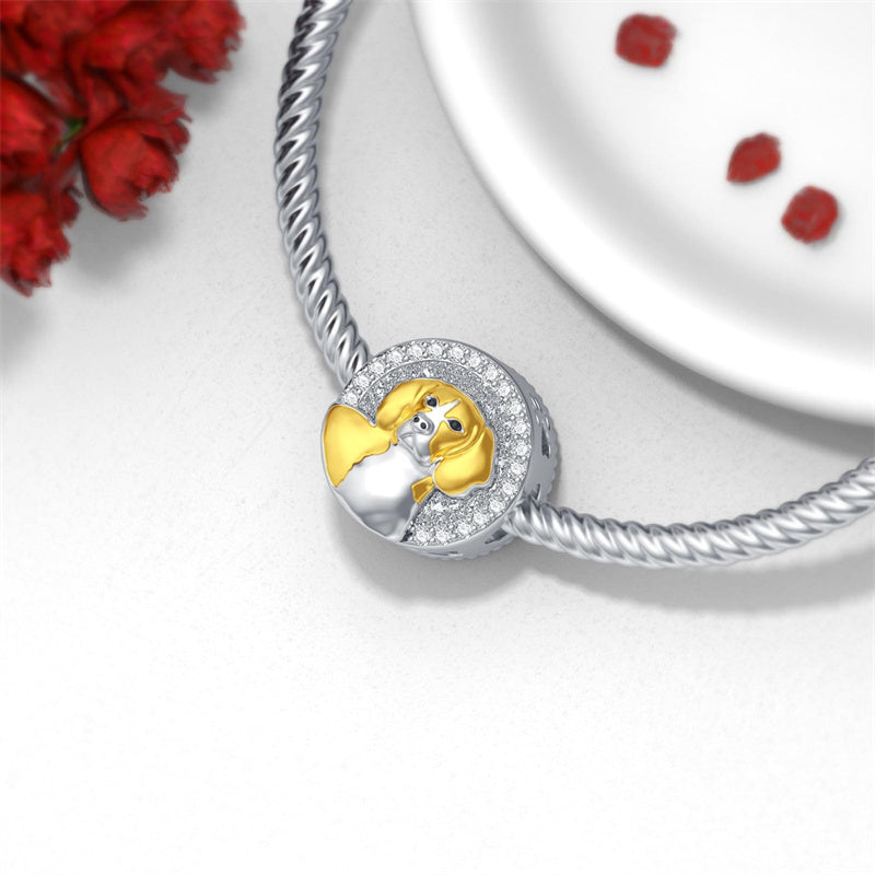 Sterling Silver Personalized Dog Breed Photo Charm Beads