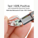 Sterling Silver Light Green Moissanite Engagement Rings Set for Women