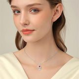 Sterling Silver Birthstone Corgi Pendant Necklace